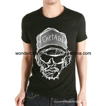 Cool Design de Tela de Impressão de Algodão Personalizado Man T Shirt Fabricação na China